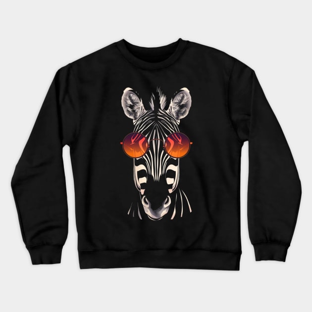 Zebra Public Exhibitions Crewneck Sweatshirt by Maja Wronska